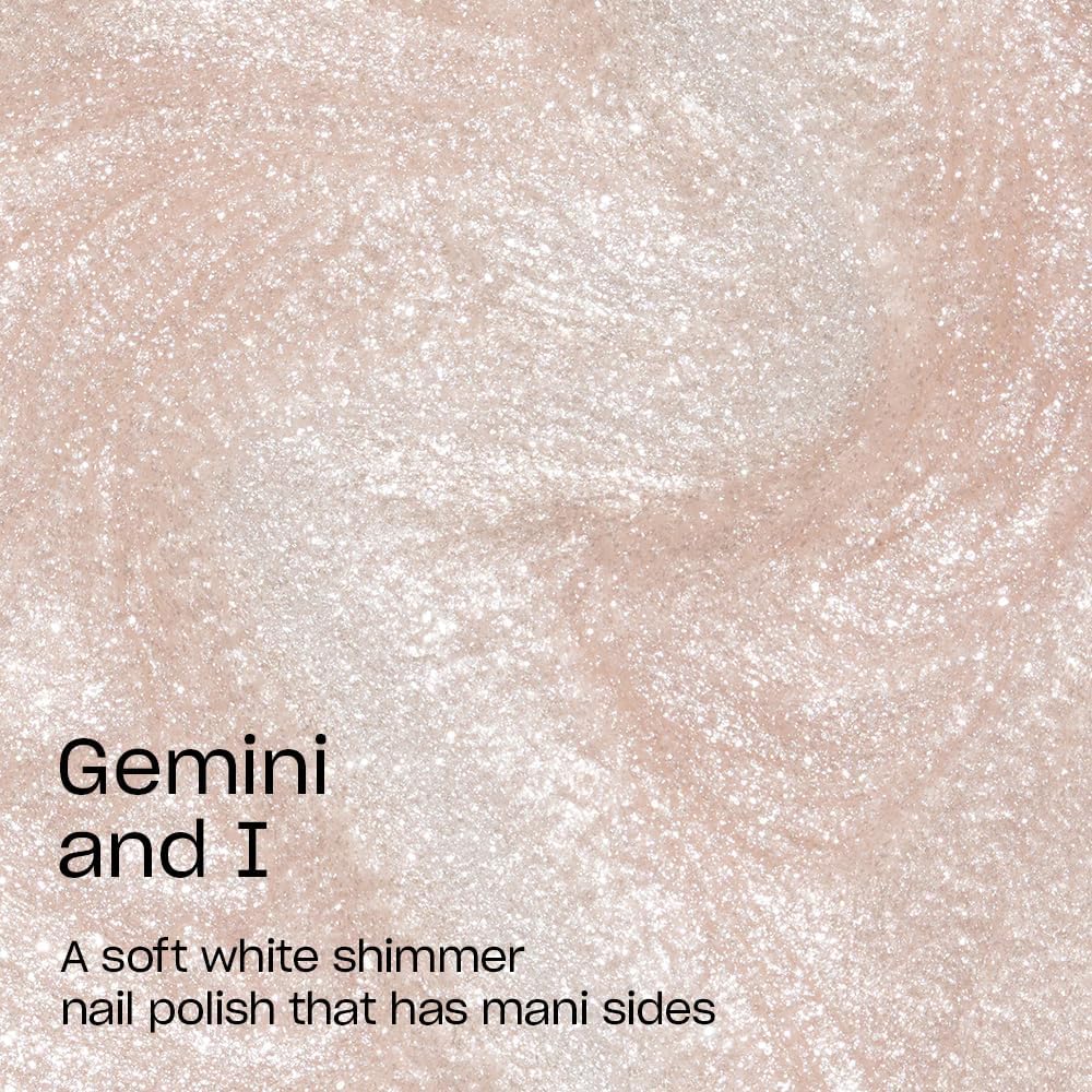 OPI Gemini and I brush stroke across nail highlighting smooth, even coverage