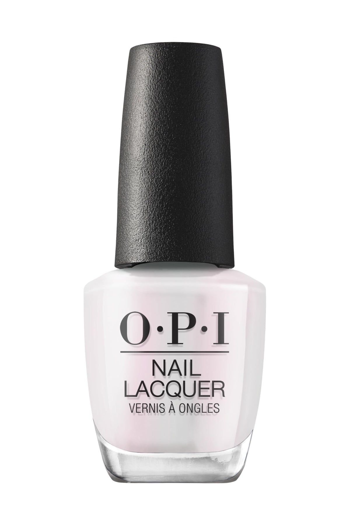 OPI bottle front view showing soft white-pearl glaze and brand clarity