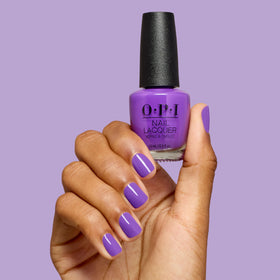 Close-up of nail texture with OPI polish highlighting smooth crème finish benefit