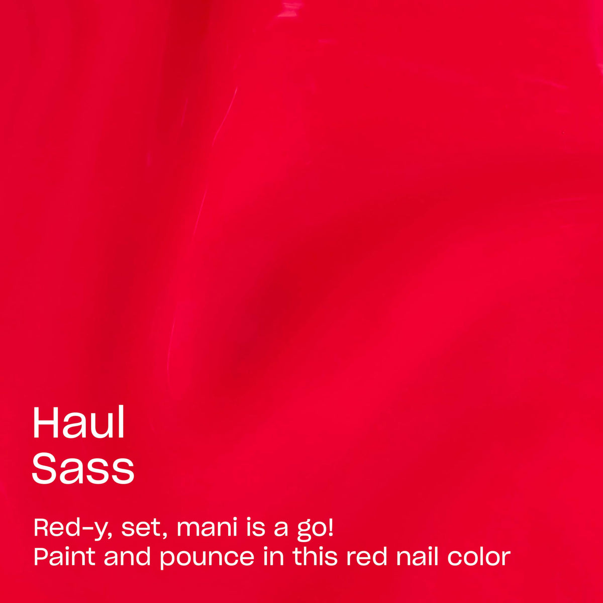 OPI Haul Sass color swatches displaying opaque bright red payoff on swatch stick