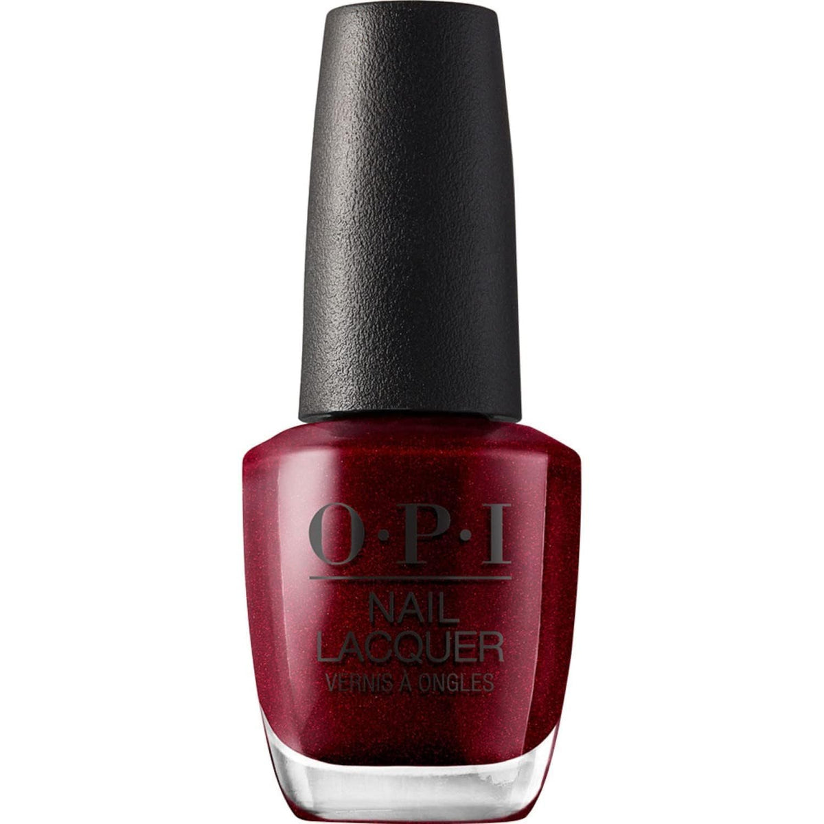 OPI bottle front view showing deep chianti red shade and glossy finish