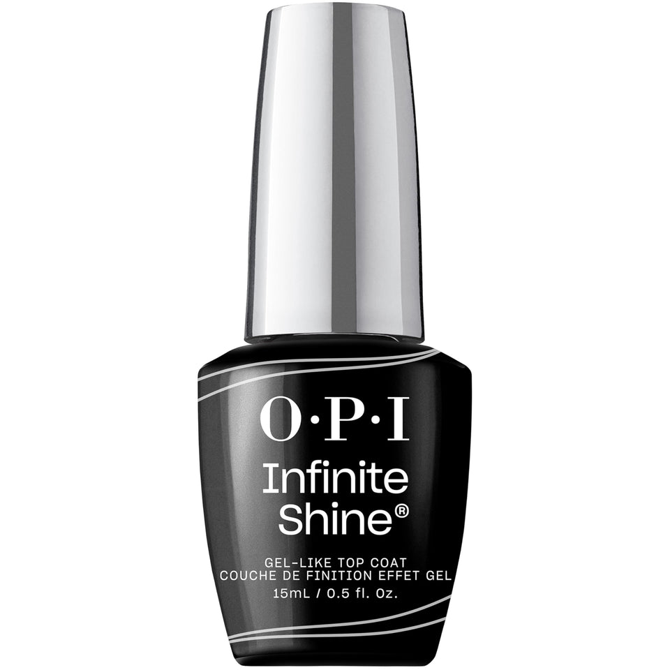 OPI Infinite Shine top coat bottle front view showing brand and glossy finish