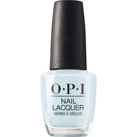 OPI bottle front view showing soft blue color and high-shine benefit