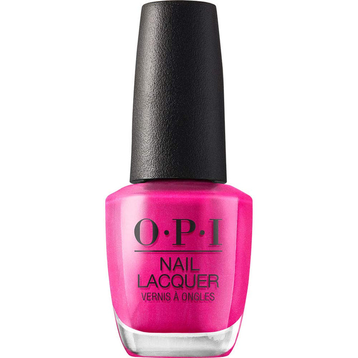 OPI front bottle of La Paz‑itively Hot showing bright pink shade and label clarity benefit
