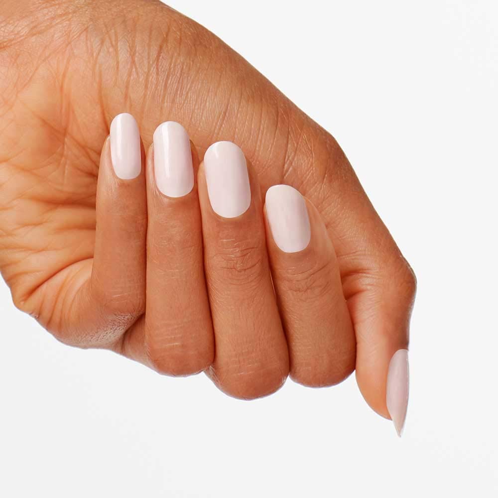 OPI polished nails in studio lighting showing chip-resistant glossy result