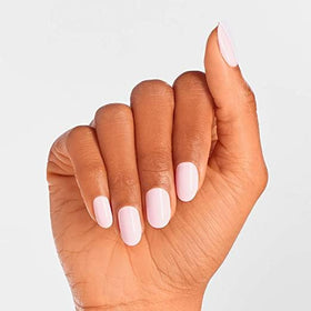 OPI bottle on white surface highlighting color accuracy and shine benefit