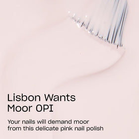 OPI Lisbon Wants Moor swatch on nail tip demonstrating opaque smooth coverage