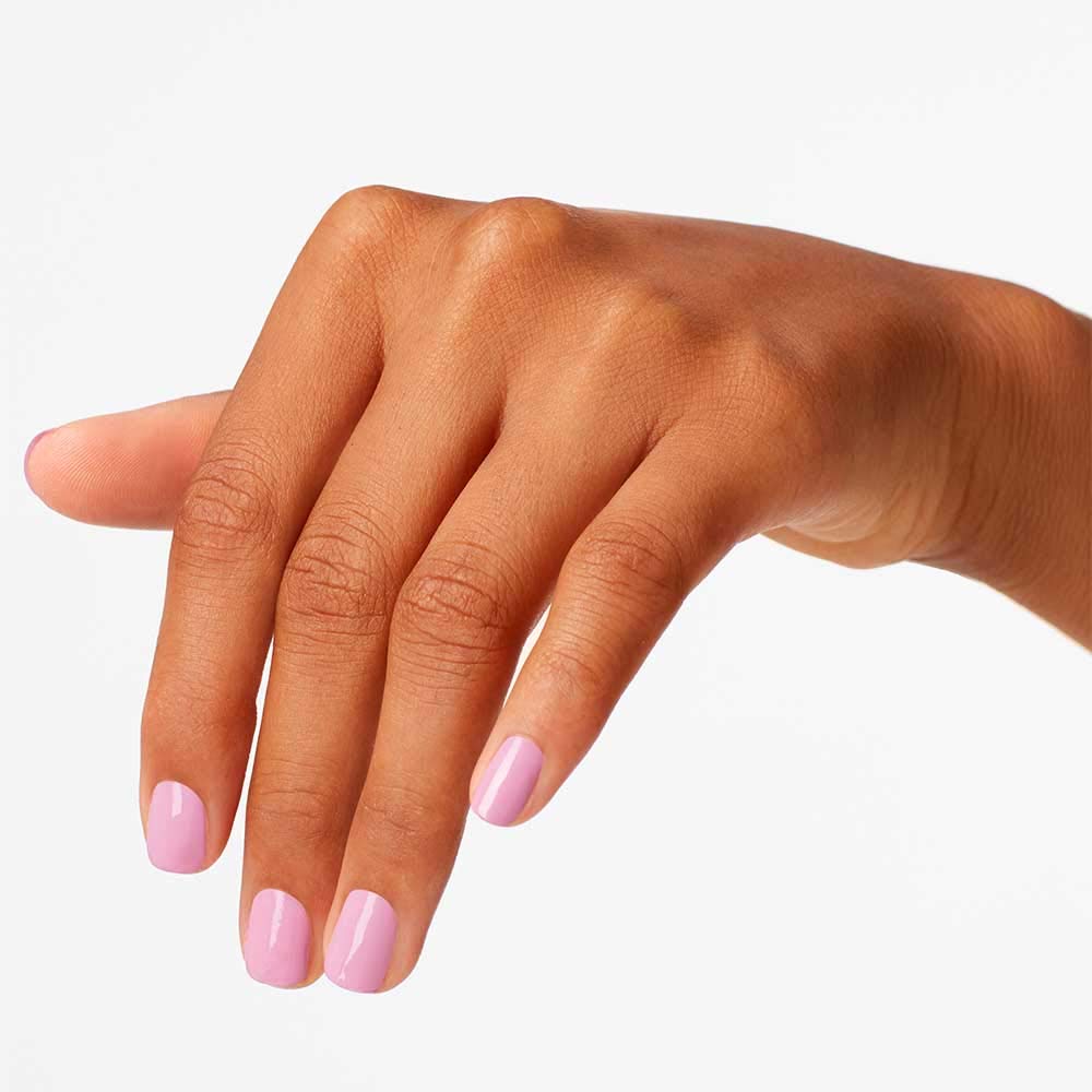 OPI Lucky Lucky Lavender polish pouring to reveal creamy, high-shine texture