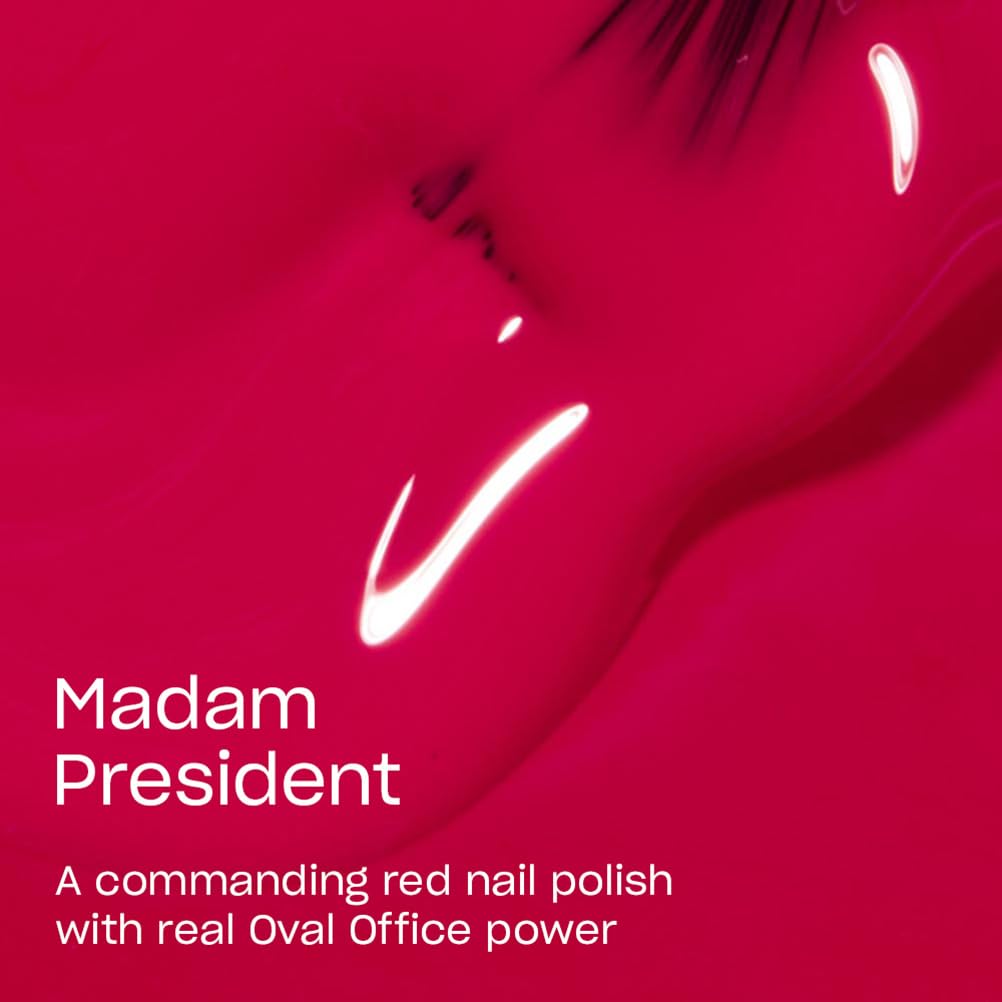OPI Madam President brush close-up demonstrating pro-wide stroke for even coverage