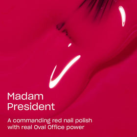 OPI Madam President brush close-up demonstrating pro-wide stroke for even coverage
