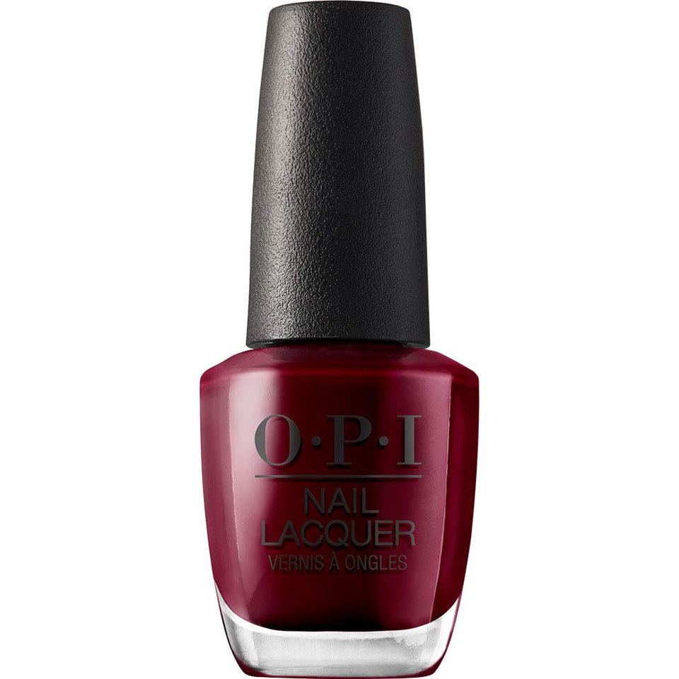 OPI Malaga Wine front bottle showing deep wine color and glossy finish