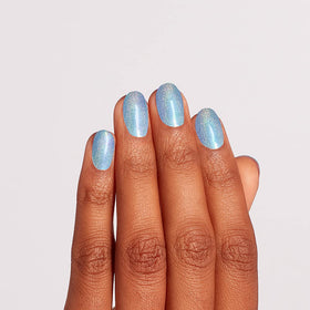 OPI polished nails in outdoor light showing durable, chip-resistant shine