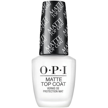 OPI bottle front view showing label and matte top coat protection