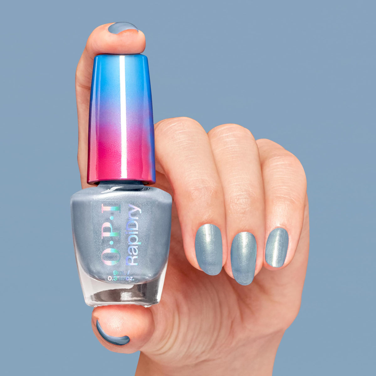 OPI metallic pearlescent texture detail highlighting frosted shimmer and depth