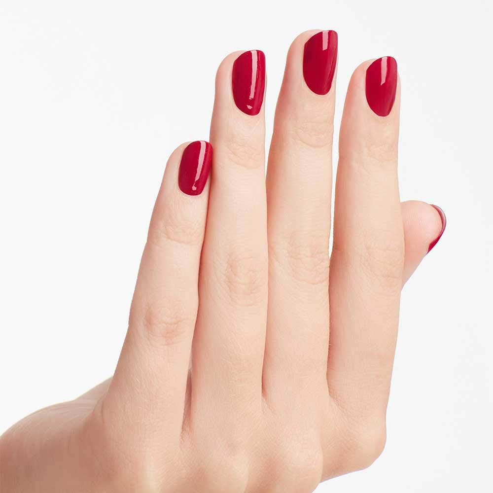 OPI Miami Beet brush stroke close-up displaying smooth application