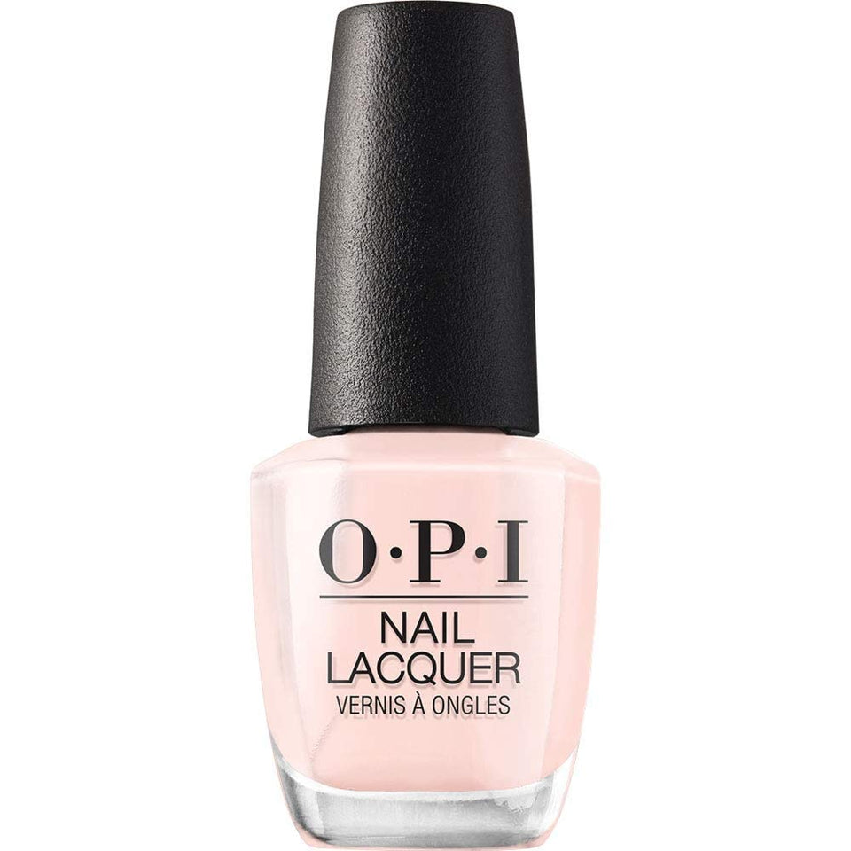 OPI bottle front view showing soft pink-peach shade and glossy finish
