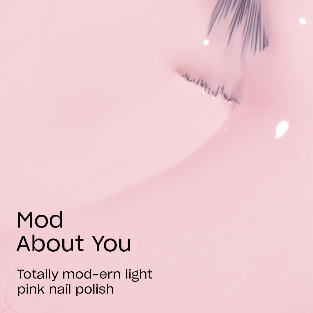OPI brush applying Mod About You for even, streak-free coverage