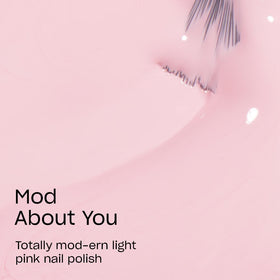 OPI brush applying Mod About You for even, streak-free coverage