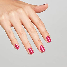 Hand wearing 15 Minutes of Flame showing chip-resistant glossy nails benefit