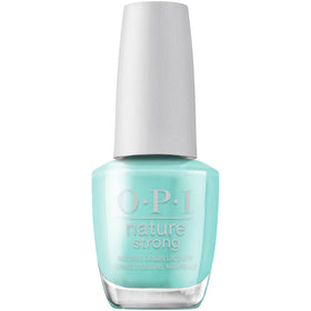 OPI Nature Strong front packaging showing vibrant turquoise color and benefits