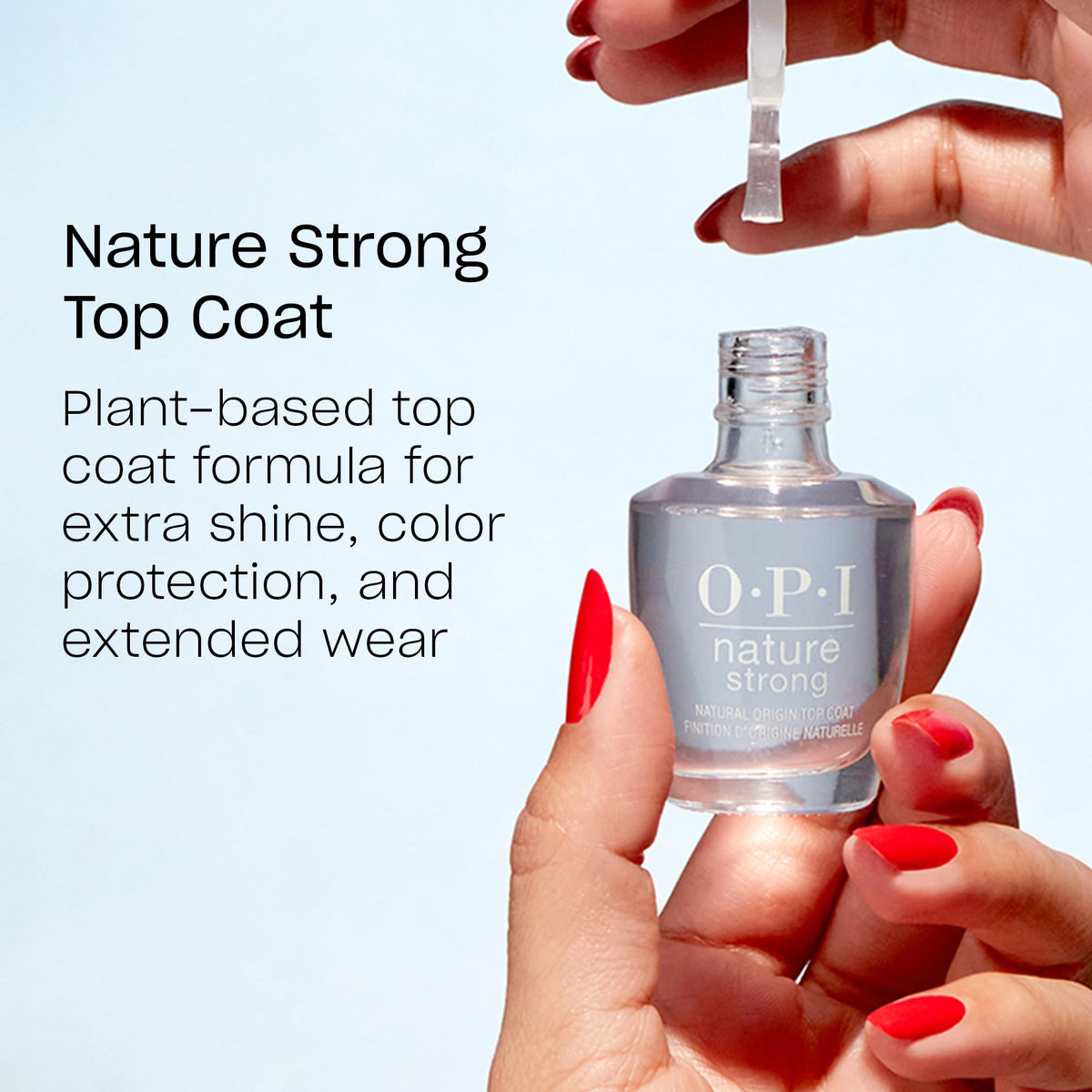 OPI Nature Strong brush and cap detail delivering smooth application benefit