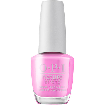 OPI Nature Strong Emflowered front bottle showing bright pink color and eco benefit