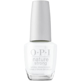 OPI Nature Strong front bottle showing bright white crème and eco-friendly benefit