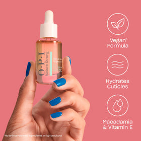 OPI oil texture on fingertip demonstrating lightweight, fast-absorbing hydration