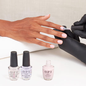 OPI bridal manicure using the sheer pink as a neutral base