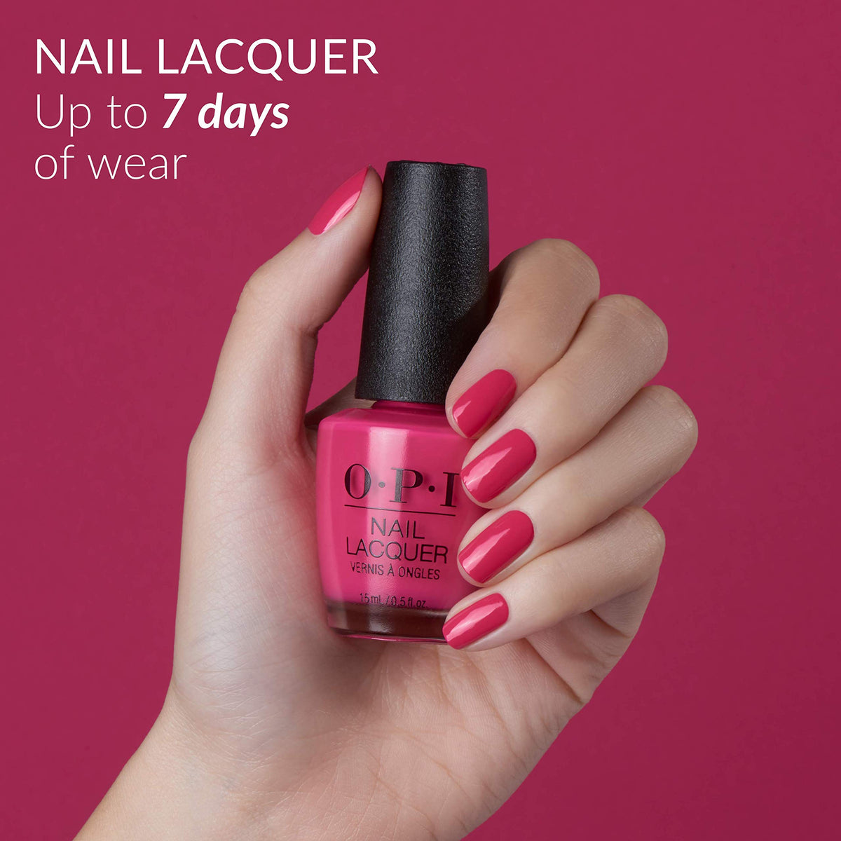OPI painted nails closeup displaying salon shine and chip resistance