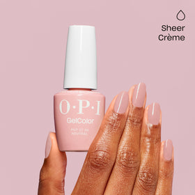 OPI Put It in Neutral on nails side view showcasing long-lasting shine
