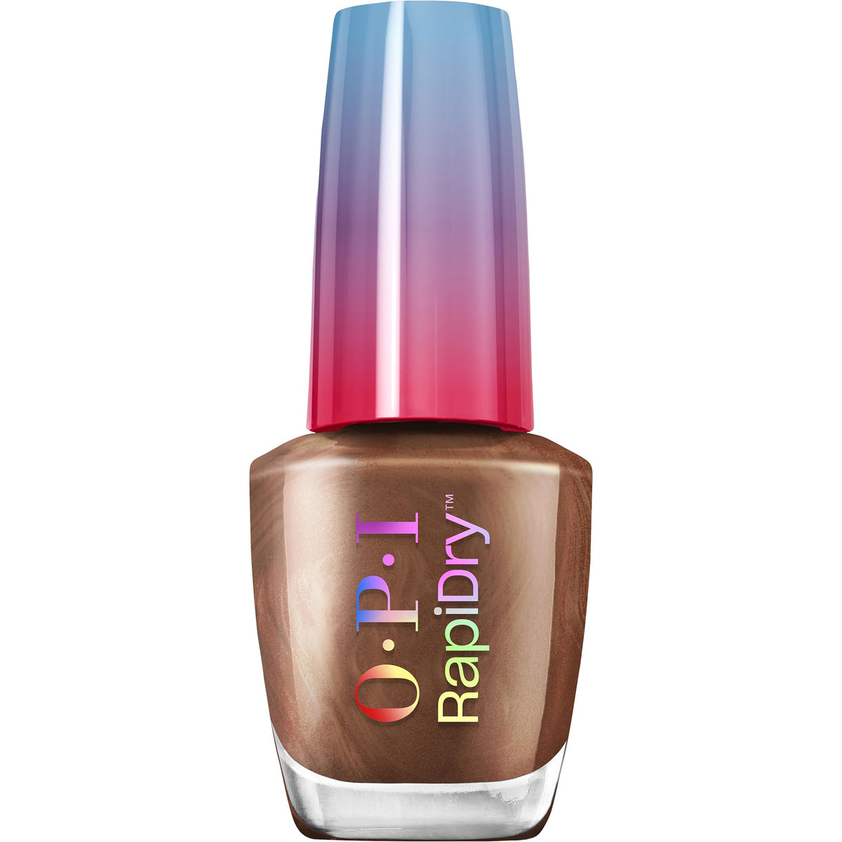 OPI front bottle shot showing deep brown shimmer and glossy finish benefit