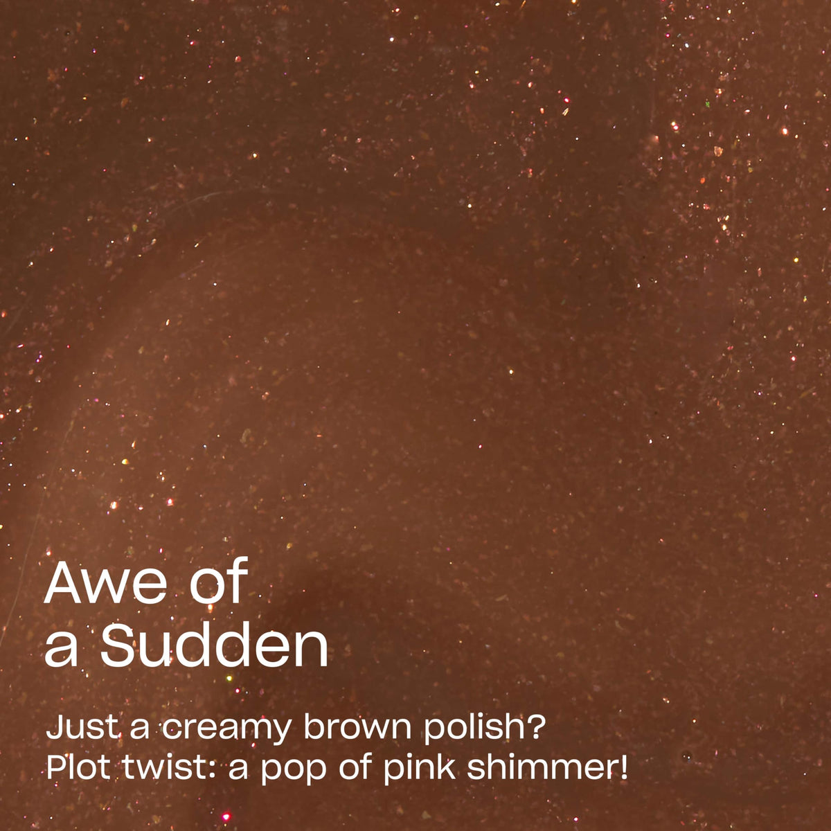 OPI swatch on skin exhibiting opaque brown with pink shimmer depth benefit