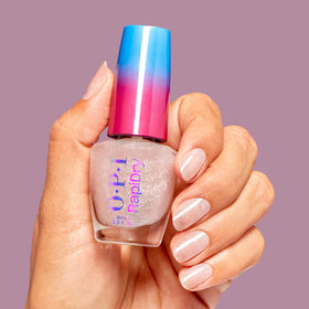 OPI polish texture macro with silver glitter showing luminous finish benefit