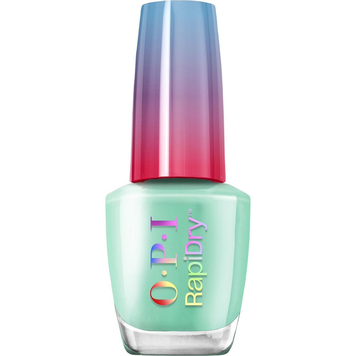 OPI bottle front packaging showing seafoam crème and quick-dry benefit