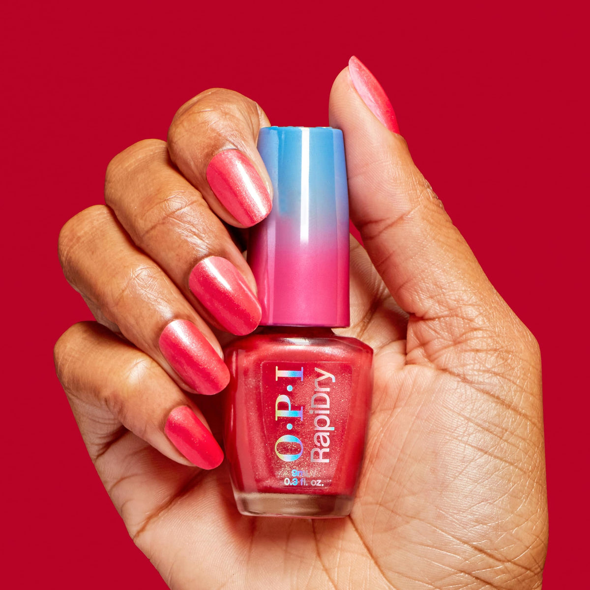 Macro shimmer texture of OPI polish revealing radiant sparkle and depth benefit