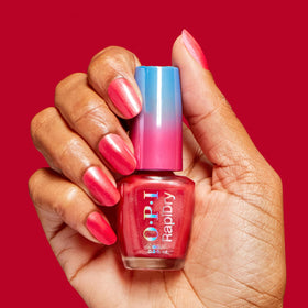 Macro shimmer texture of OPI polish revealing radiant sparkle and depth benefit