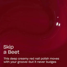 OPI nail tip swatch in Skip a Beet showing opaque color and glossy finish