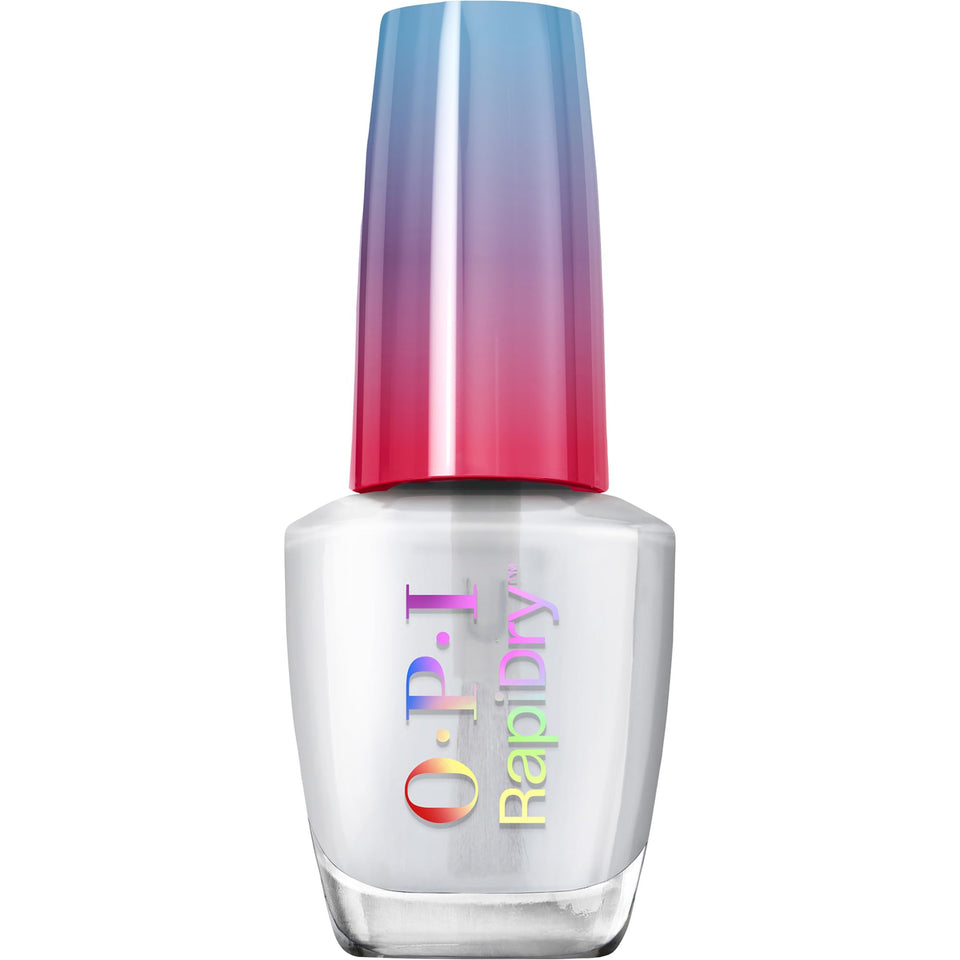 OPI front packaging showing clear coat bottle and quick-dry benefit