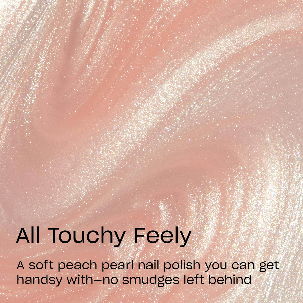 OPI manicure swatch on fingers showing soft peach pearl glow and quick dry