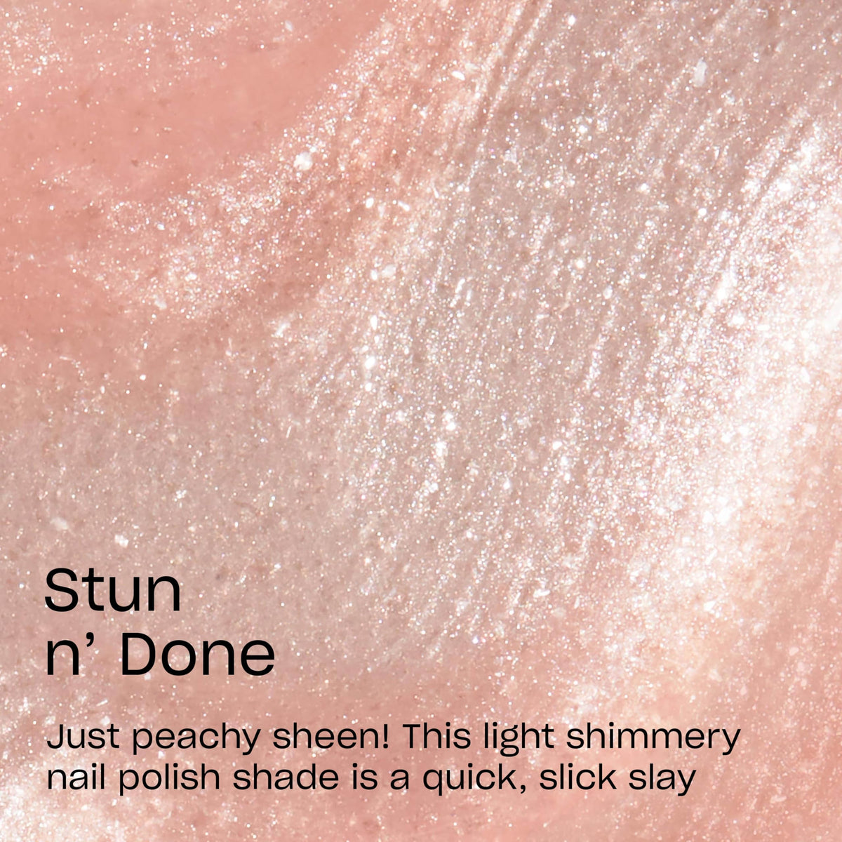 OPI close-up shimmer detail highlighting peach sparkle and glossy finish benefit