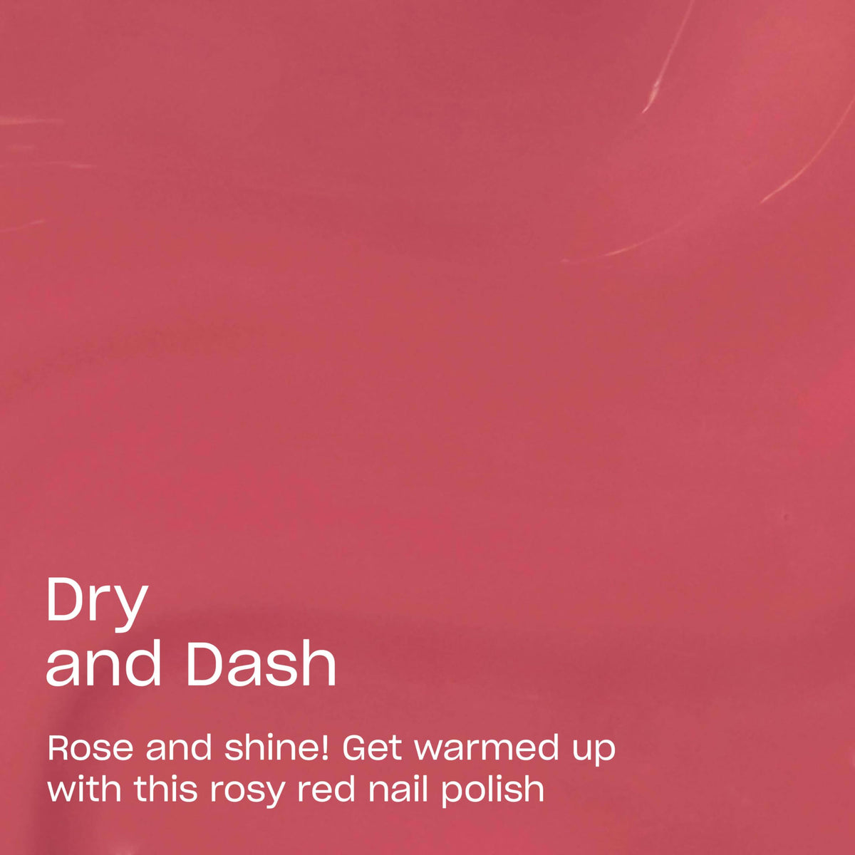OPI RapiDry swatch on hand demonstrating opaque soft red crème and instant shine