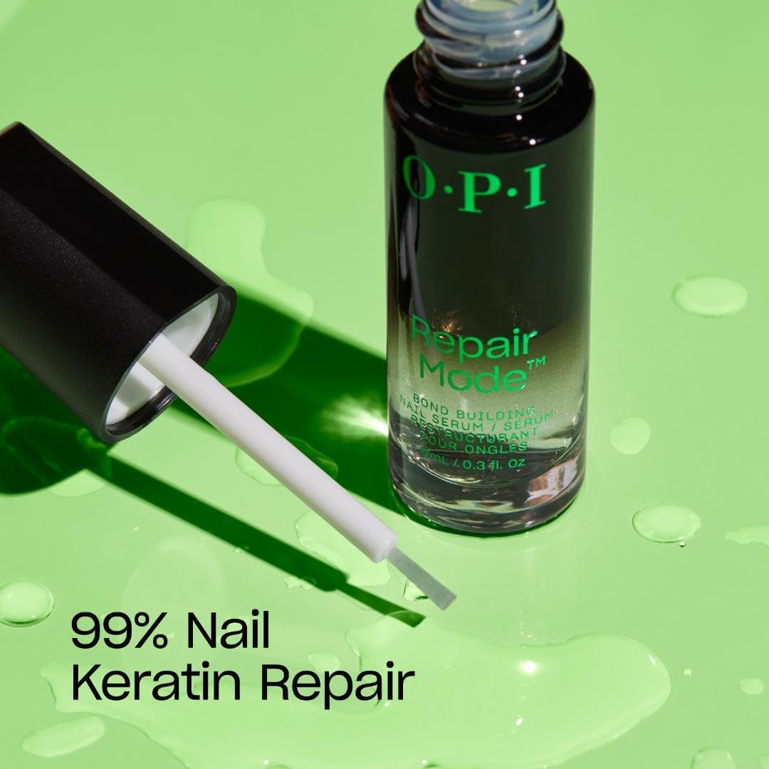 OPI Repair Mode dropper close-up dispensing serum, highlights precise application benefit