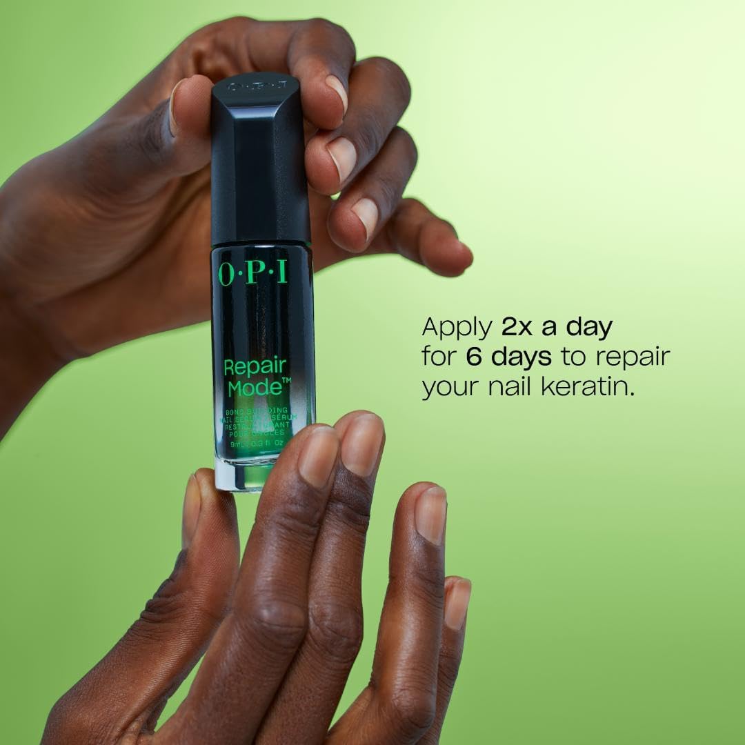 OPI Repair Mode texture swirl of serum on white background, shows lightweight absorbent benefit