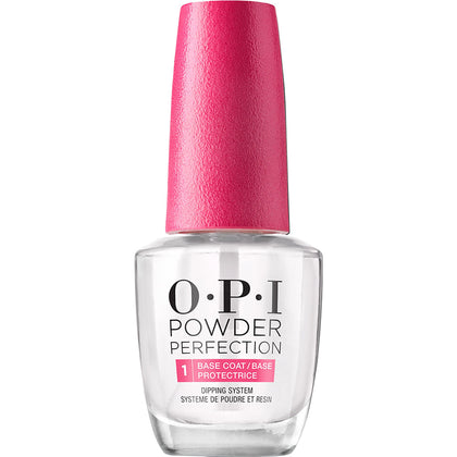 OPI resin base coat front packaging showing clear bottle and label benefit of fast adhesion