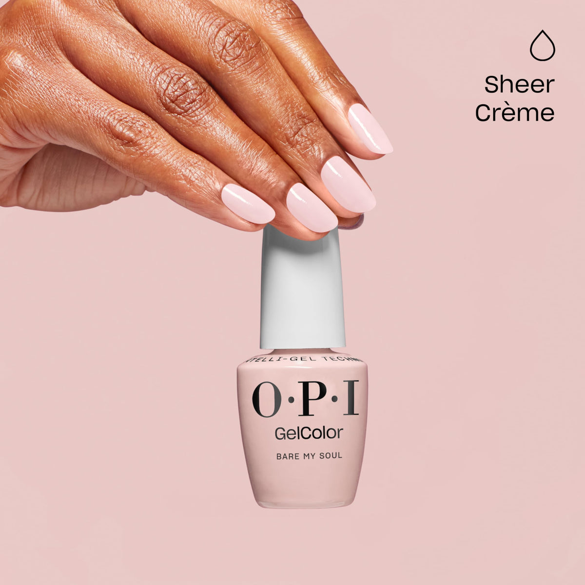 texture close-up of OPI gel showing self-leveling formula advantage