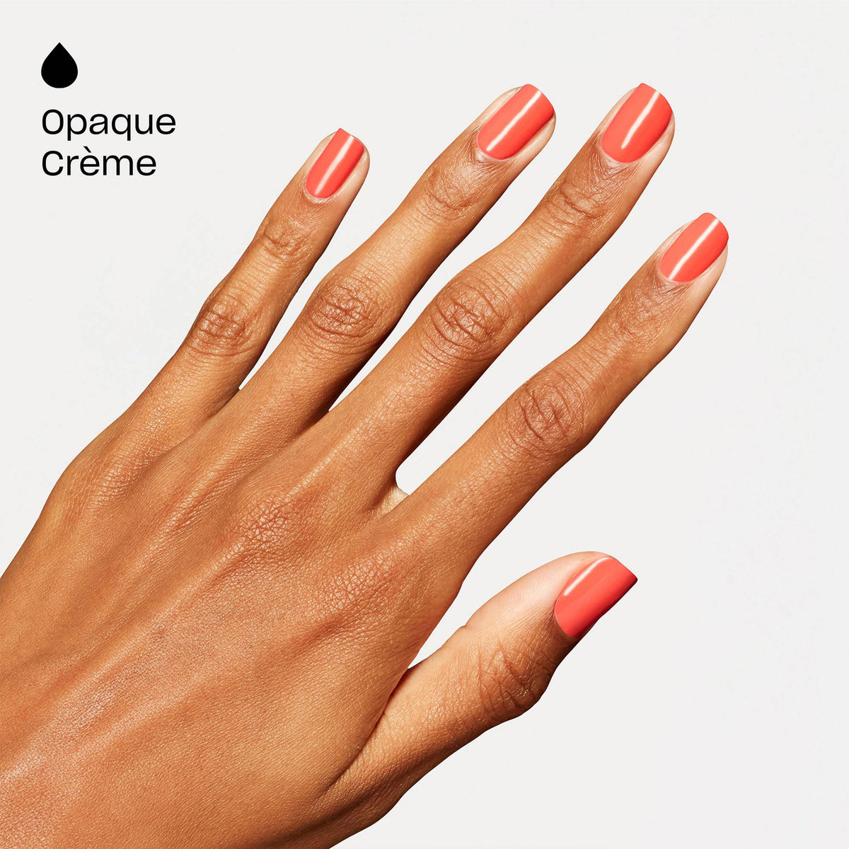 OPI Shrimp Cocktail close-up of glossy finish highlighting shine