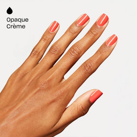 OPI Shrimp Cocktail close-up of glossy finish highlighting shine