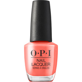 OPI Shrimp Cocktail front bottle showing vibrant orange shade and brand
