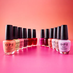 OPI Shrimp Cocktail packaging label detail highlighting product name